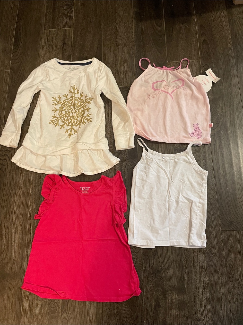 OshKosh B'gosh White Girls Top with Gold Snowflake Accent